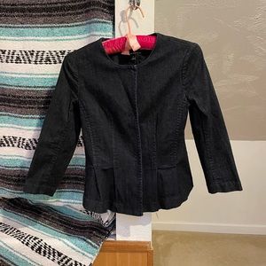 Banana Republic Pleated Dark Denim Jacket size 0